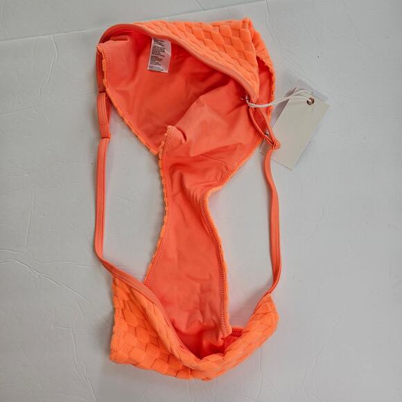 Good American Jacquard Perfect Fit Swim Bikini Bottom Orange Cream Plus 2x - Picture 3 of 10